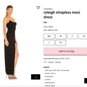 Superdown Ryleigh Strapless Maxi Dress